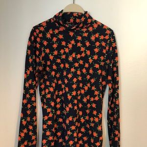 J Crew floral turtleneck